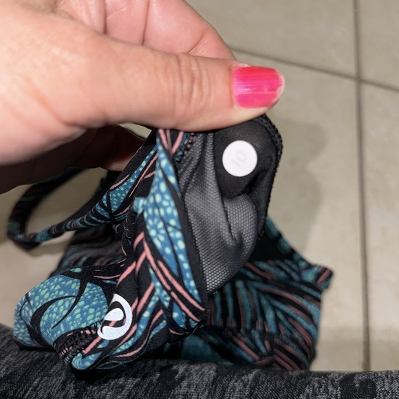 Lululemon Rise and Run Bra Womens Mini Palm Lace Tofino Teal Multi Black - Picture 9 of 11